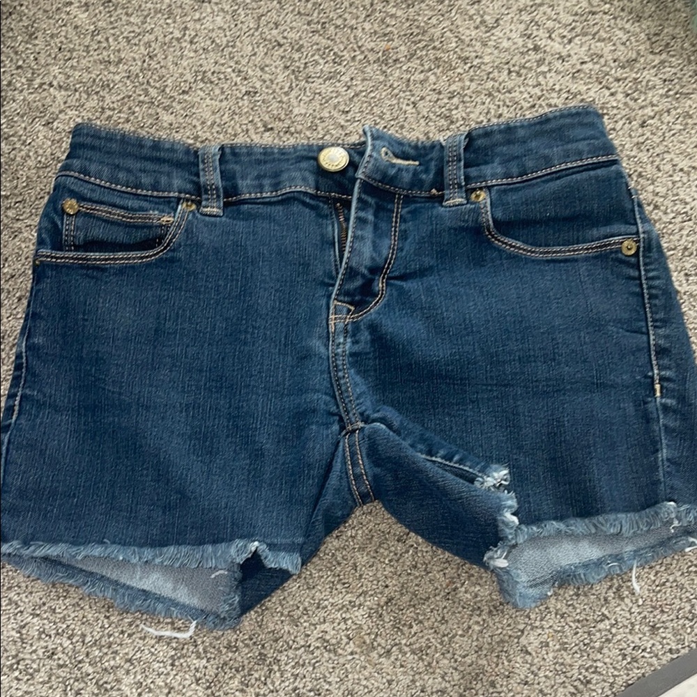 The Limited Blue Jean Shorts with Distressed Hem